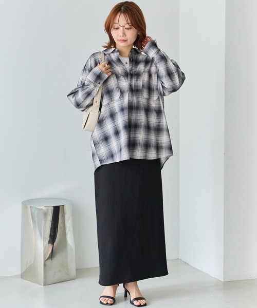 LAVEANGE（ラビアンジェ）の「リブポンチナロースカート（スカート・レディース・ブラック/ブラウン/ブルー・5L/4L/3L/LL/M）」の22枚目の写真