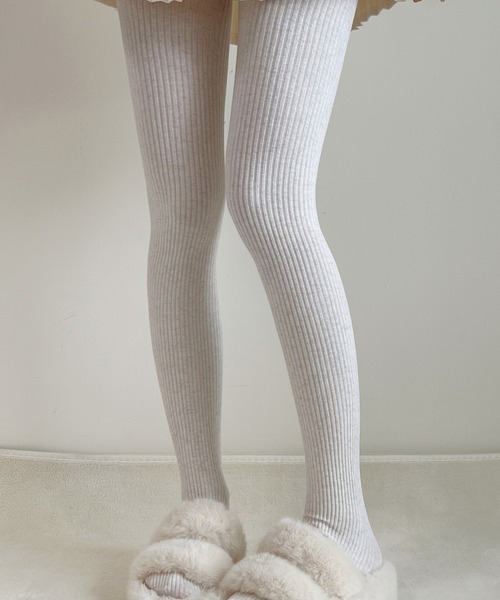 IRADOWL（アイラドール）の「リブタイツ（タイツ/ストッキング・レディース・ブラック/グレー/ダークグレー/ブラウン/ダークブラウン/ライトグレー・FREE）」の7枚目の写真