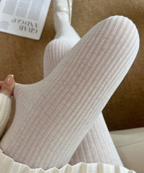 IRADOWL（アイラドール）の「リブタイツ（タイツ/ストッキング・レディース・ブラック/グレー/ダークグレー/ブラウン/ダークブラウン/ライトグレー・FREE）」の10枚目の写真