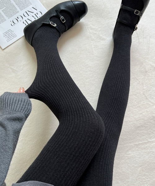 IRADOWL（アイラドール）の「リブタイツ（タイツ/ストッキング・レディース・ブラック/グレー/ダークグレー/ブラウン/ダークブラウン/ライトグレー・FREE）」の12枚目の写真