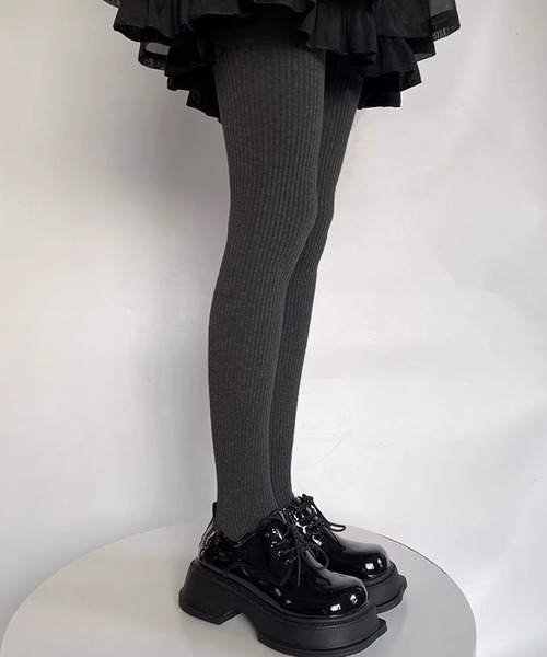 IRADOWL（アイラドール）の「リブタイツ（タイツ/ストッキング・レディース・ブラック/グレー/ダークグレー/ブラウン/ダークブラウン/ライトグレー・FREE）」の19枚目の写真