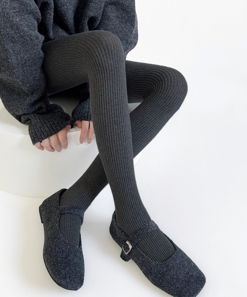 IRADOWL（アイラドール）の「リブタイツ（タイツ/ストッキング・レディース・ブラック/グレー/ダークグレー/ブラウン/ダークブラウン/ライトグレー・FREE）」の21枚目の写真