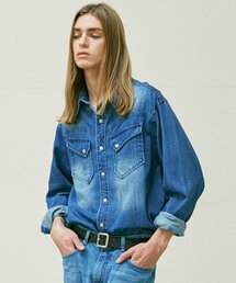 KND（ケイエヌディ）の「ウォッシュドデニムウエスタンシャツブルー（シャツ/ブラウス）」