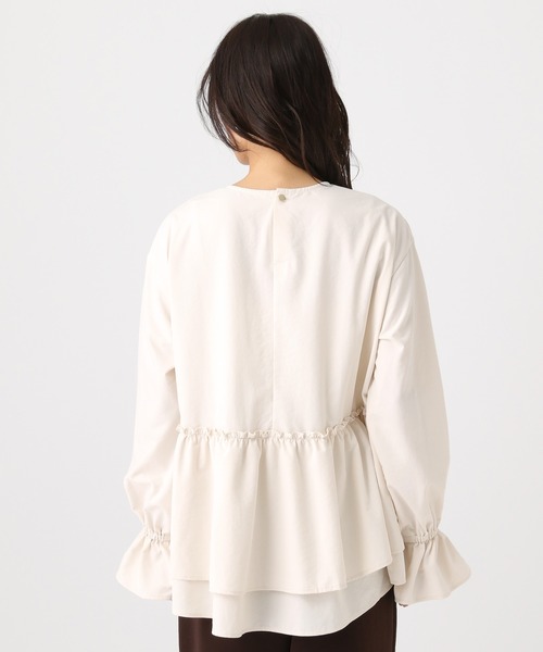 Elura（エルーラ）の「アイロンいらずペプラムブラウス/634735（シャツ/ブラウス・レディース・ダークブラウン/ライトブルー/オフホワイト・FREE）」の16枚目の写真