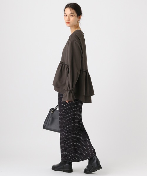 Elura（エルーラ）の「アイロンいらずペプラムブラウス/634735（シャツ/ブラウス・レディース・ダークブラウン/ライトブルー/オフホワイト・FREE）」の9枚目の写真