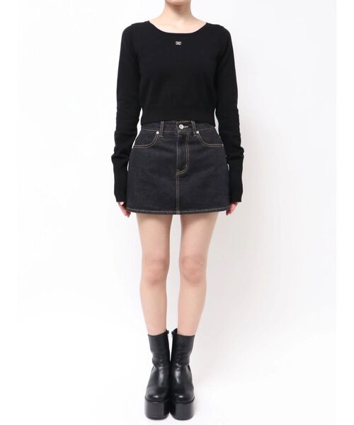 EMODA（エモダ）の「プレートクロップニット（ニット/セーター・レディース・ホワイト/ブラック/グレー・FREE）」の21枚目の写真