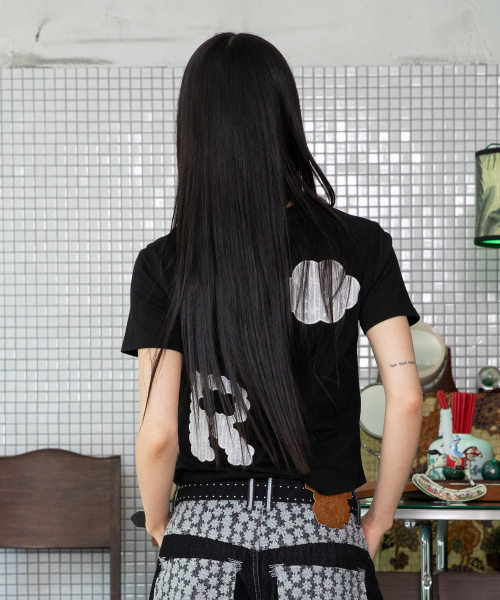 RuNaKi'Hu'(ルナキフ)の「WXT043綿菓子レースアップリケ半袖Tシャツ(BLACK)(Tシャツ/カットソー・レディース・その他・1/2)」の13枚目の写真