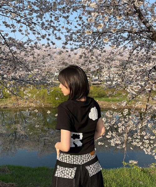 RuNaKi'Hu'(ルナキフ)の「WXT043綿菓子レースアップリケ半袖Tシャツ(BLACK)(Tシャツ/カットソー・レディース・その他・1/2)」の10枚目の写真