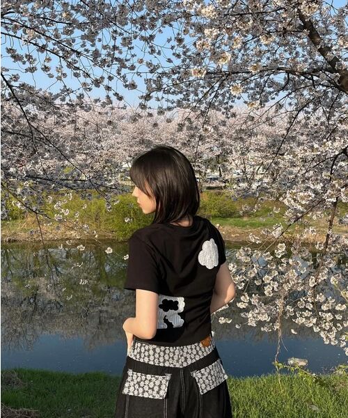 RuNaKi'Hu'(ルナキフ)の「WXT043綿菓子レースアップリケ半袖Tシャツ(BLACK)(Tシャツ/カットソー・レディース・その他・1/2)」の11枚目の写真