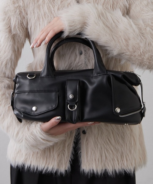 Lui's（ルイス）の「2WAYショルダーライダースバッグ（ショルダーバッグ・レディース・ブラック/ブラウン・FREE）」の4枚目の写真