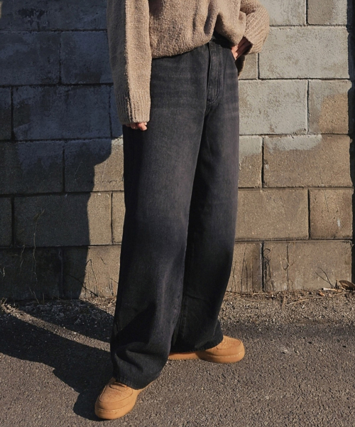 HALFNINE（ハーフナイン）の「イージーマッチワイドデニムパンツジーンズG12BRD_HXV11308[ブラックデニム]（デニムパンツ・メンズ・その他・S/M/L）」の21枚目の写真