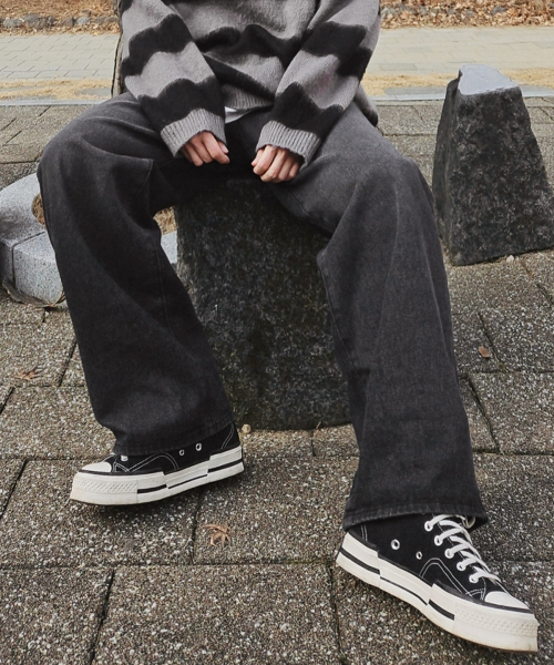 HALFNINE（ハーフナイン）の「イージーマッチワイドデニムパンツジーンズG12BRD_HXV11308[ブラックデニム]（デニムパンツ・メンズ・その他・S/M/L）」の22枚目の写真