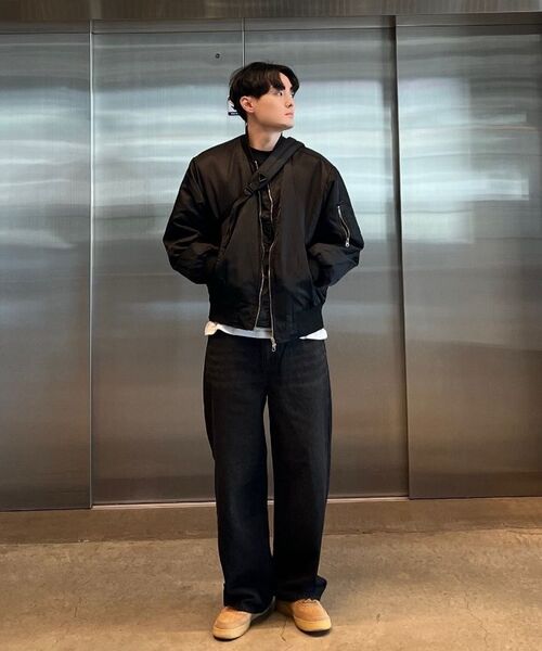 HALFNINE（ハーフナイン）の「イージーマッチワイドデニムパンツジーンズG12BRD_HXV11308[ブラックデニム]（デニムパンツ・メンズ・その他・S/M/L）」の12枚目の写真