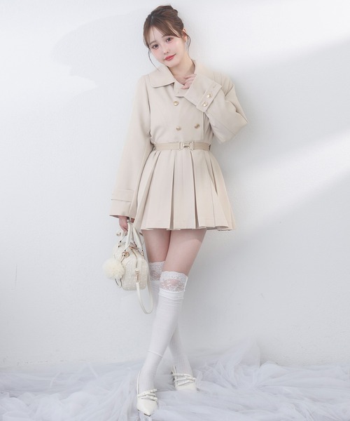 one after another NICE CLAUP(ワンアフターアナザーナイスクラップ)の「【S/Mサイズ展開】ベルト付きトレンチコート(トレンチコート・レディース・ベージュ/杢グレー/アイボリー・SMALL/MEDIUM)」の22枚目の写真
