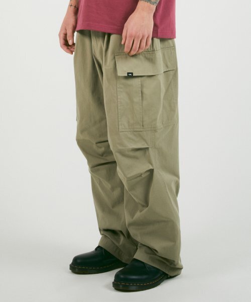 WIDE CARGO PANTS dark green