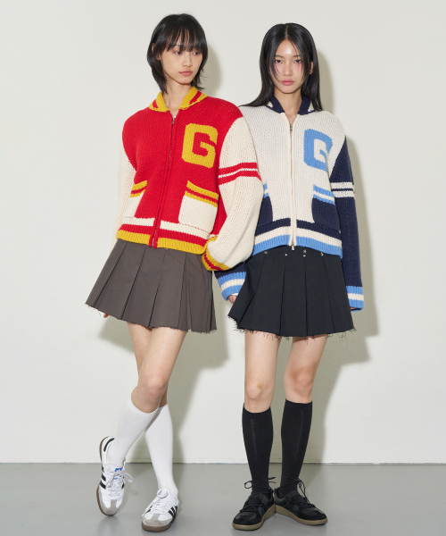 ILLIGO(イリゴ)の「IG バーシティニットジップアップ レッド(ニット/セーター・レディース・その他・M)」の5枚目の写真