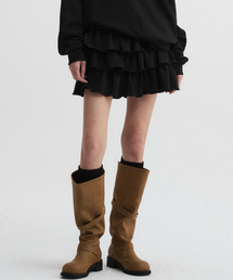 DNSR WOMEN（ディーエヌエスアールウーマン）の「ソフトフリルスカート ブラック（スカート）」