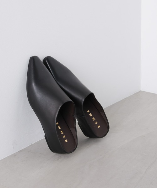 REMME（レメ）の「REMME/シープレザーミュール（その他シューズ・レディース・ブラック/オフホワイト・36/38/37）」の2枚目の写真