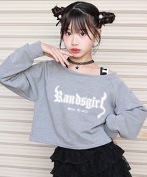 RandS/R（ランズアール）の「レイヤード風オフショルトップス KIDS（スウェット）」