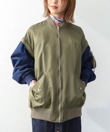 Three Four Time（スリーフォータイム）の「デニムスリーブ2way MA-１ブルゾン（MA-1）」