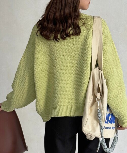 CPCM（シーピーシーエム）の「ポコポコニットクルージップカーディガン（カーディガン/ボレロ・レディース・グリーン系/ピンク/ネイビー/アイボリー・FREE）」の18枚目の写真