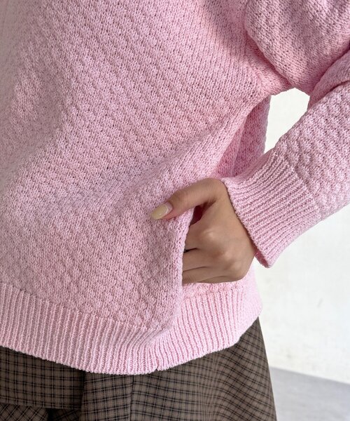 CPCM（シーピーシーエム）の「ポコポコニットクルージップカーディガン（カーディガン/ボレロ・レディース・グリーン系/ピンク/ネイビー/アイボリー・FREE）」の6枚目の写真