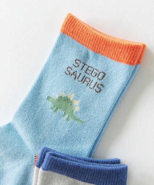 BRANSHES(ブランシェス)の「恐竜ソックス(ソックス/靴下・キッズ・サックスブルー/グレー・13-15㎝/19-21㎝/16-18㎝)」の4枚目の写真