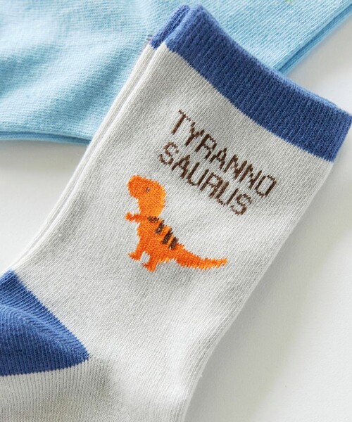 BRANSHES(ブランシェス)の「恐竜ソックス(ソックス/靴下・キッズ・サックスブルー/グレー・13-15㎝/19-21㎝/16-18㎝)」の6枚目の写真