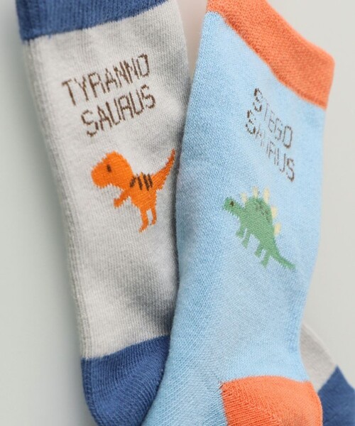 BRANSHES(ブランシェス)の「恐竜ソックス(ソックス/靴下・キッズ・サックスブルー/グレー・13-15㎝/19-21㎝/16-18㎝)」の8枚目の写真