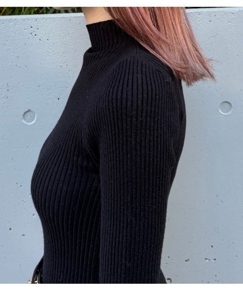 Desert Rose(デザートローズ)の「【DESERT ROSE/デザートローズ】ベルト付ハイネックペプラムニット(ニット/セーター・レディース・ブラック・FREE)」の8枚目の写真