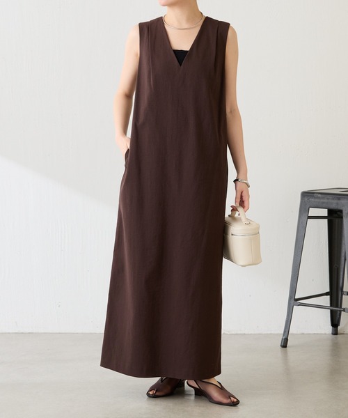 COLLAGE GALLARDAGALANTE（コラージュガリャルダガランテ）の「シェルタリングIラインワンピース/セットアップ可（ワンピース・レディース・ブラウン/ホワイト・FREE）」の14枚目の写真