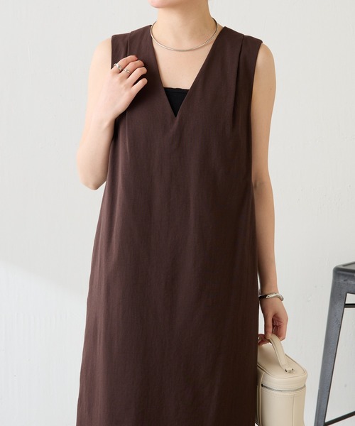 COLLAGE GALLARDAGALANTE（コラージュガリャルダガランテ）の「シェルタリングIラインワンピース/セットアップ可（ワンピース・レディース・ブラウン/ホワイト・FREE）」の15枚目の写真