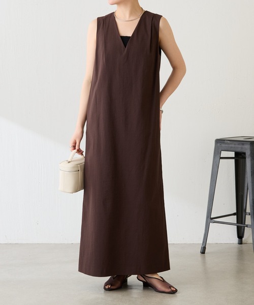 COLLAGE GALLARDAGALANTE（コラージュガリャルダガランテ）の「シェルタリングIラインワンピース/セットアップ可（ワンピース・レディース・ブラウン/ホワイト・FREE）」の22枚目の写真