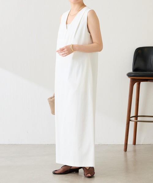 COLLAGE GALLARDAGALANTE（コラージュガリャルダガランテ）の「シェルタリングIラインワンピース/セットアップ可（ワンピース・レディース・ブラウン/ホワイト・FREE）」の9枚目の写真