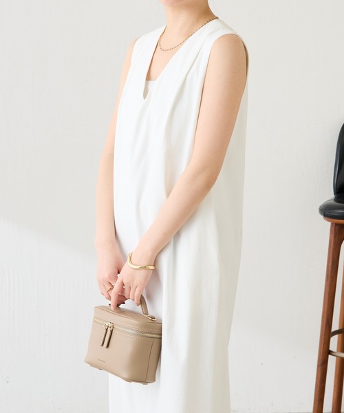 COLLAGE GALLARDAGALANTE（コラージュガリャルダガランテ）の「シェルタリングIラインワンピース/セットアップ可（ワンピース・レディース・ブラウン/ホワイト・FREE）」の5枚目の写真