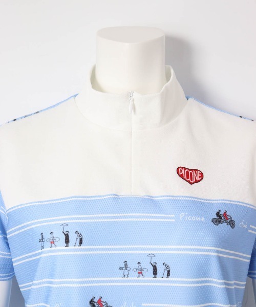 Picone CLUB(ピッコーネクラブ)の「ピコボーダーUVジッププルオーバー(Tシャツ/カットソー・レディース・ブルー/ホワイト×ブラック/ブラック/ホワイト×グリーン・13号/11号/9号)」の19枚目の写真