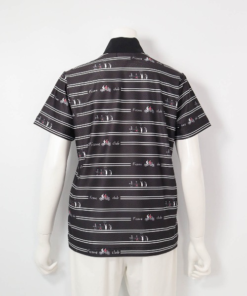 Picone CLUB(ピッコーネクラブ)の「ピコボーダーUVジッププルオーバー(Tシャツ/カットソー・レディース・ブルー/ホワイト×ブラック/ブラック/ホワイト×グリーン・13号/11号/9号)」の6枚目の写真