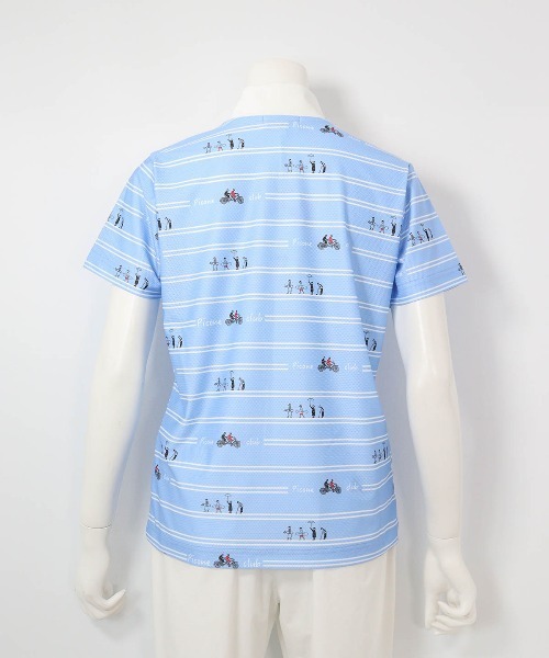 Picone CLUB(ピッコーネクラブ)の「ピコボーダーUVジッププルオーバー(Tシャツ/カットソー・レディース・ブルー/ホワイト×ブラック/ブラック/ホワイト×グリーン・13号/11号/9号)」の8枚目の写真
