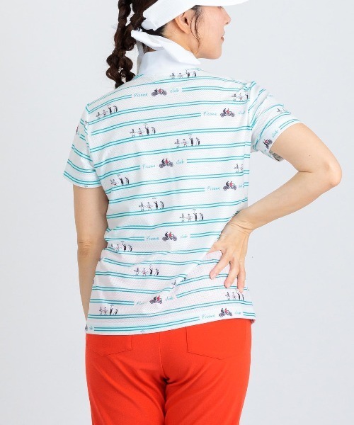 Picone CLUB(ピッコーネクラブ)の「ピコボーダーUVジッププルオーバー(Tシャツ/カットソー・レディース・ブルー/ホワイト×ブラック/ブラック/ホワイト×グリーン・13号/11号/9号)」の15枚目の写真
