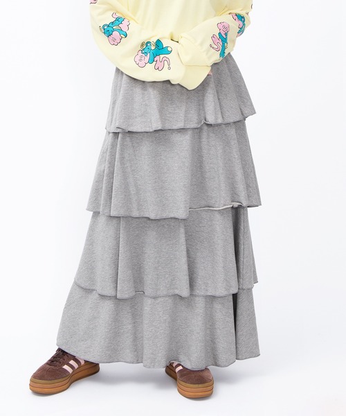 PUNYUS(プニュズ)の「ティアードロングスカート(スカート・レディース・ブラック/グレー/レッド・1/2/3/4/5)」の22枚目の写真