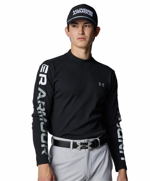 UNDER ARMOUR(アンダーアーマー)の「UAドライブ ワッフル ロングスリーブ モックネック シャツ(ゴルフ/メンズ)(ポロシャツ・メンズ・ブラック・XL/M/L)」の1枚目の写真