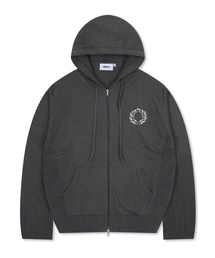 XTONZ（エクストーンズ）の「XTK156 モノニットフードジップアップ (チャコール)（パーカー）」