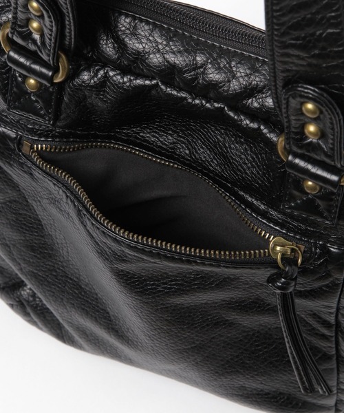 niko and...（ニコアンド）の「【A4サイズ収納可能】洗いスタッズボストンバッグ（ボストンバッグ・レディース・ダークブラウン/ブラック・0）」の17枚目の写真