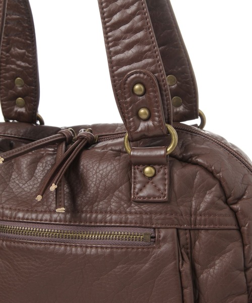 niko and...（ニコアンド）の「【A4サイズ収納可能】洗いスタッズボストンバッグ（ボストンバッグ・レディース・ダークブラウン/ブラック・0）」の21枚目の写真