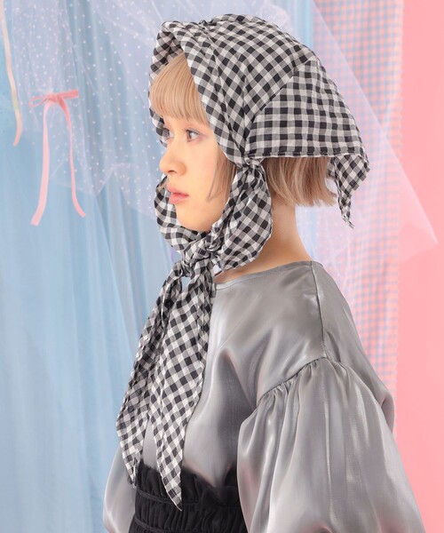 CAROLINA GLASER（カロリナ グレイサー）の「Barairo no Boushi / バブーシュカ（キャップ・レディース・ピンク/ブラック・ONE SIZE）」の4枚目の写真