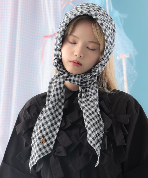 CAROLINA GLASER（カロリナ グレイサー）の「Barairo no Boushi / バブーシュカ（キャップ・レディース・ピンク/ブラック・ONE SIZE）」の6枚目の写真