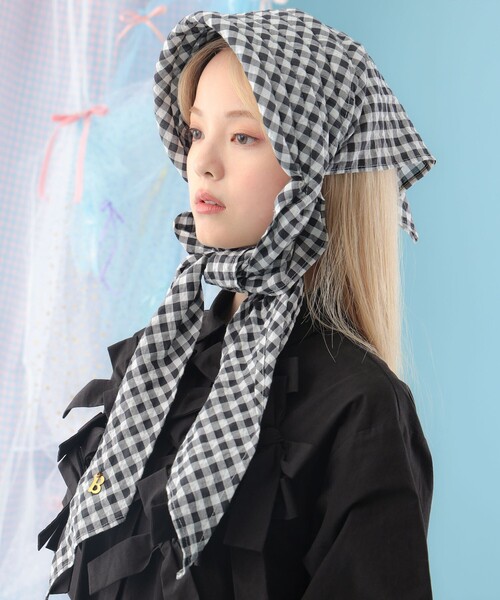 CAROLINA GLASER（カロリナ グレイサー）の「Barairo no Boushi / バブーシュカ（キャップ・レディース・ピンク/ブラック・ONE SIZE）」の7枚目の写真