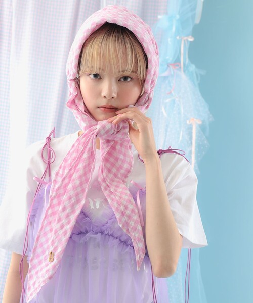 CAROLINA GLASER（カロリナ グレイサー）の「Barairo no Boushi / バブーシュカ（キャップ・レディース・ピンク/ブラック・ONE SIZE）」の12枚目の写真