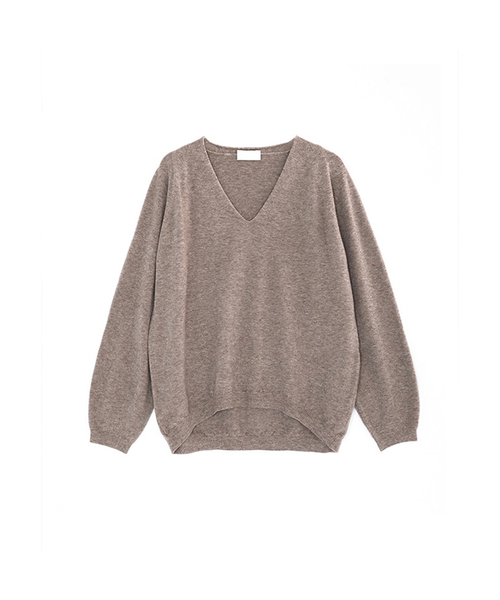VASCARA(バスカラ)の「Oversized Fit V-Neck Long Sleeve Knitwear (5colors)(ニット/セーター・レディース・ブラック/ライトブラウン/グレー/ブラウン/パープル・FREE)」の3枚目の写真