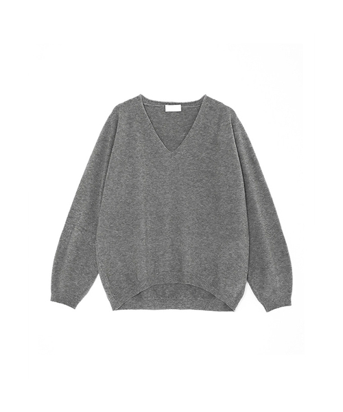 VASCARA(バスカラ)の「Oversized Fit V-Neck Long Sleeve Knitwear (5colors)(ニット/セーター・レディース・ブラック/ライトブラウン/グレー/ブラウン/パープル・FREE)」の2枚目の写真